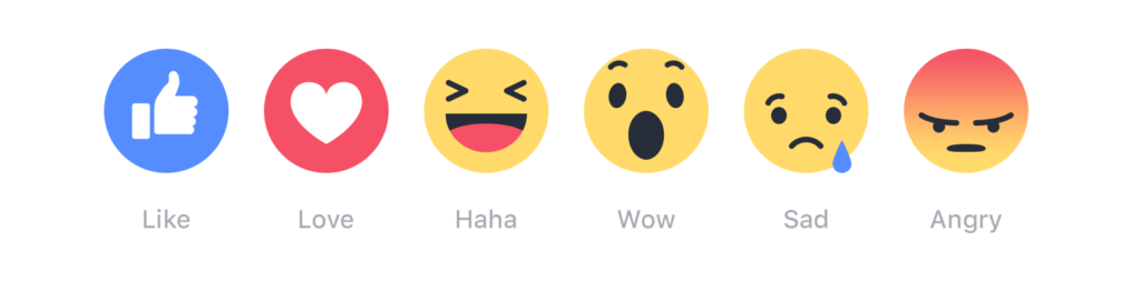 New Facebook reactions.