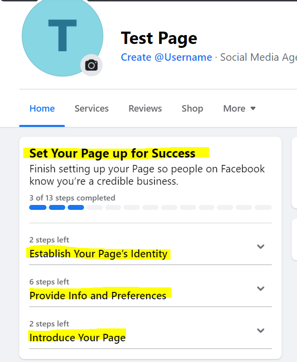 Setting up a Facebook business page Step 4